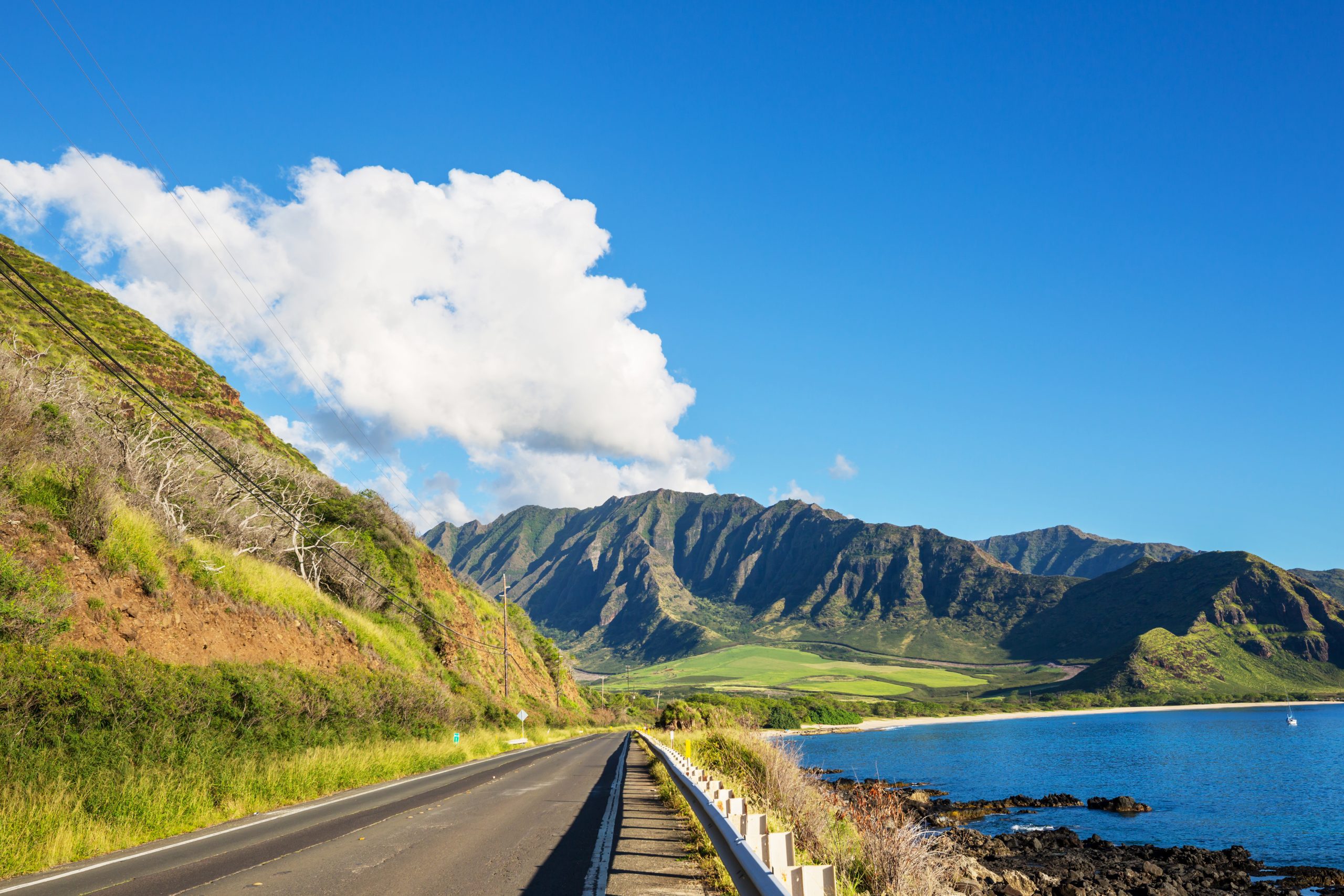 Beautiful landscapes in Oahu island, Hawaii